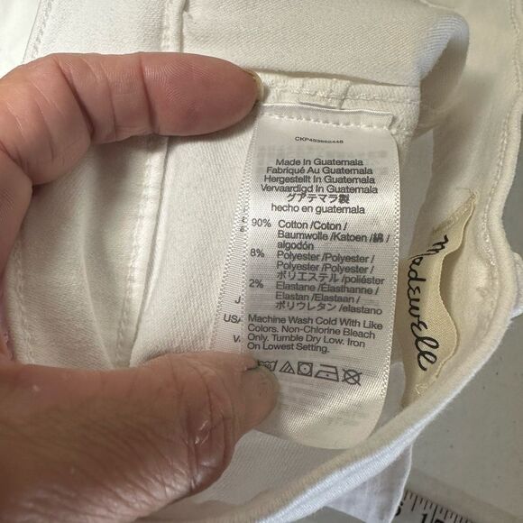 Madewell White 10" High Rise‎ Skinny Stretchy Jeans Size 27 - Picture 6 of 11